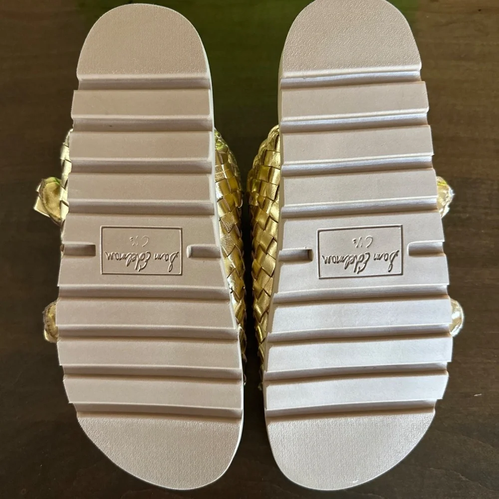 Sam Edelman Tiffanie Slide Footbed Sandal Slide Bright Gold Leather Sz 6.5 NEW - Picture 5 of 9